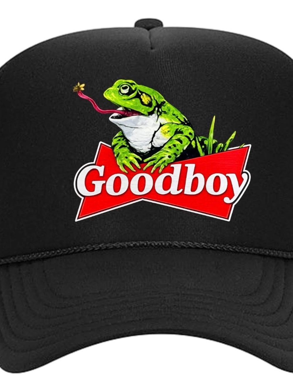 Good Boy Frog Foam Trucker Mesh Snapback Printed Black